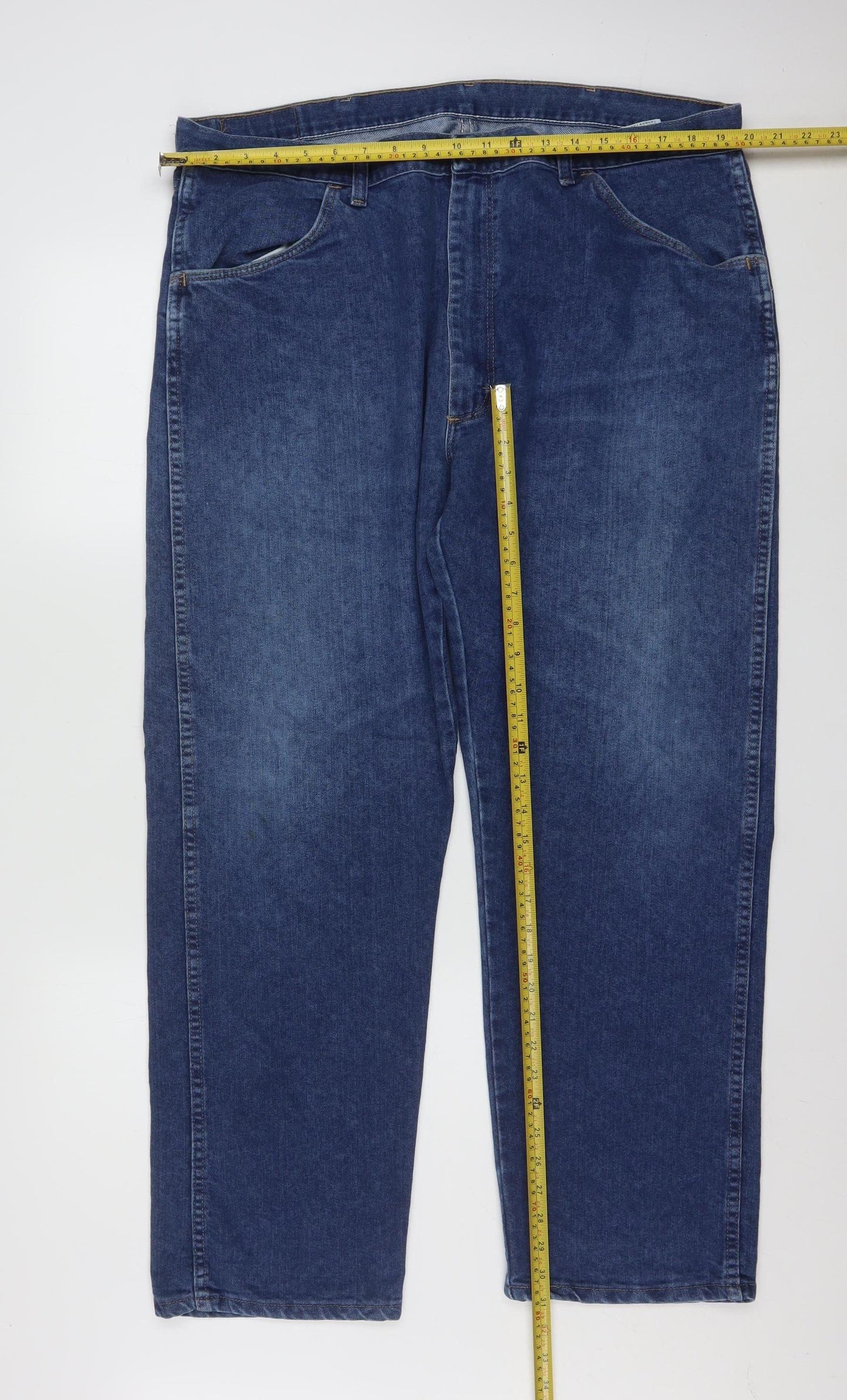 Wrangler Men's Blue Regular Fit Straight Leg Jeans 40x30