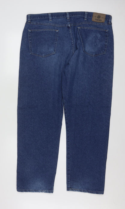 Wrangler Men's Blue Regular Fit Straight Leg Jeans 40x30
