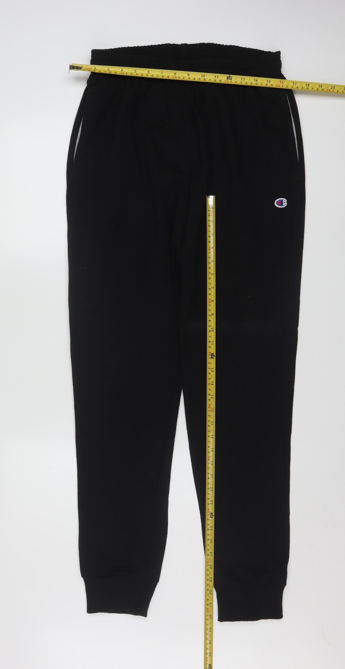 Champion Men's Black Fleece Jogger Trousers L Regular Fit