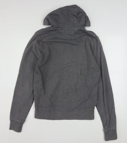 Tommy Hilfiger Men's Grey Full Zip Hoodie Small Vintage Fit Cotton Blend