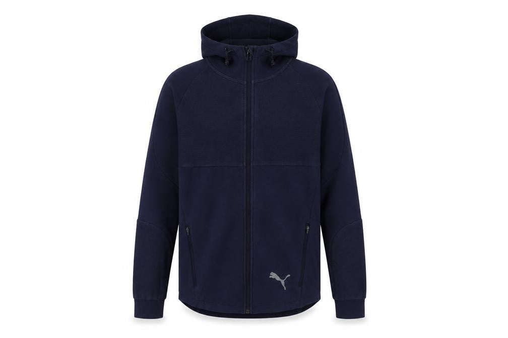 Puma Mens Navy Full Zip Hoodie Small Cotton Blend Activewear