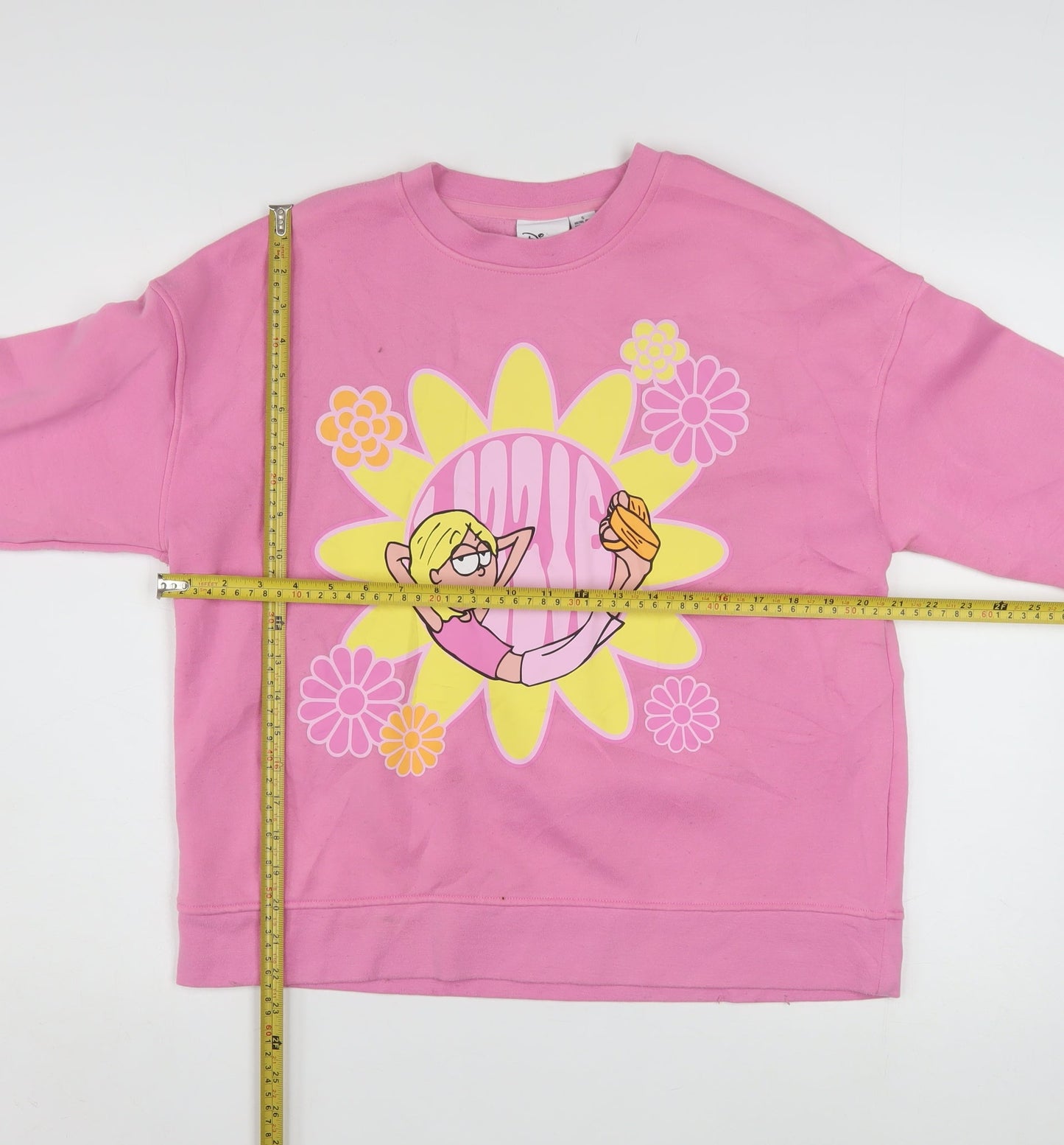 Disney Womens Pink Lizzie McGuire Graphic Pullover Sweatshirt Size S