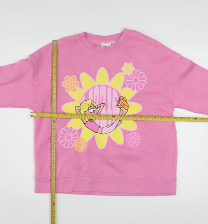 Disney Womens Pink Lizzie McGuire Graphic Pullover Sweatshirt Size S