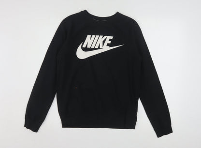 Nike Men’s Black XS Pullover Sweatshirt Graphic Logo Crew Neck