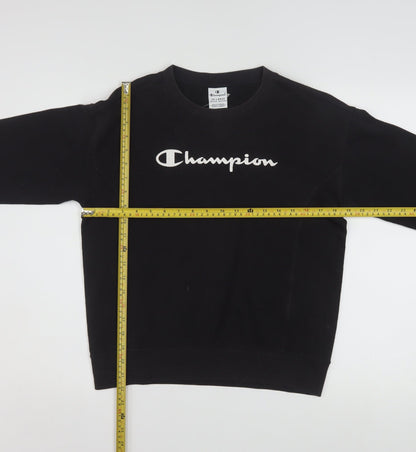 Champion Boys Black Pullover Sweatshirt 15-16 Years Crew Neck Logo