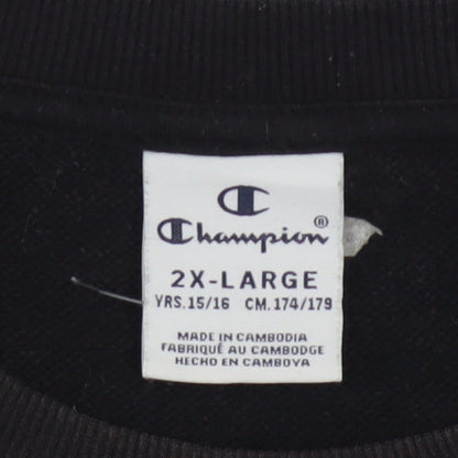Champion Boys Black Pullover Sweatshirt 15-16 Years Crew Neck Logo