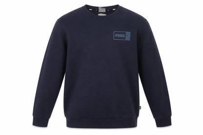 Puma Men's Navy Blue Crew Neck Sweatshirt Size S Classic Logo Pullover