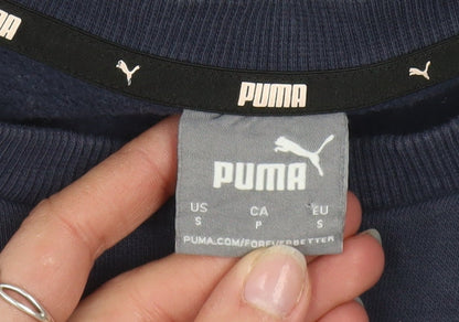 Puma Men's Navy Blue Crew Neck Sweatshirt Size S Classic Logo Pullover