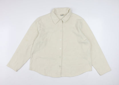 L.L.Bean Women's Ivory Fleece Button Jacket Size XL Regular