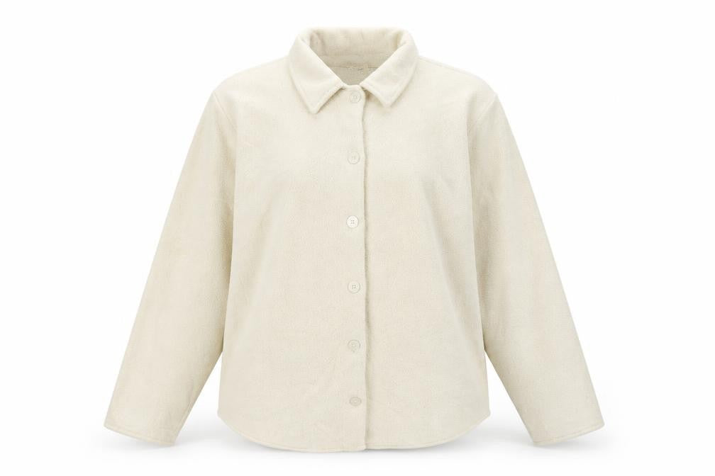 L.L.Bean Women's Ivory Fleece Button Jacket Size XL Regular