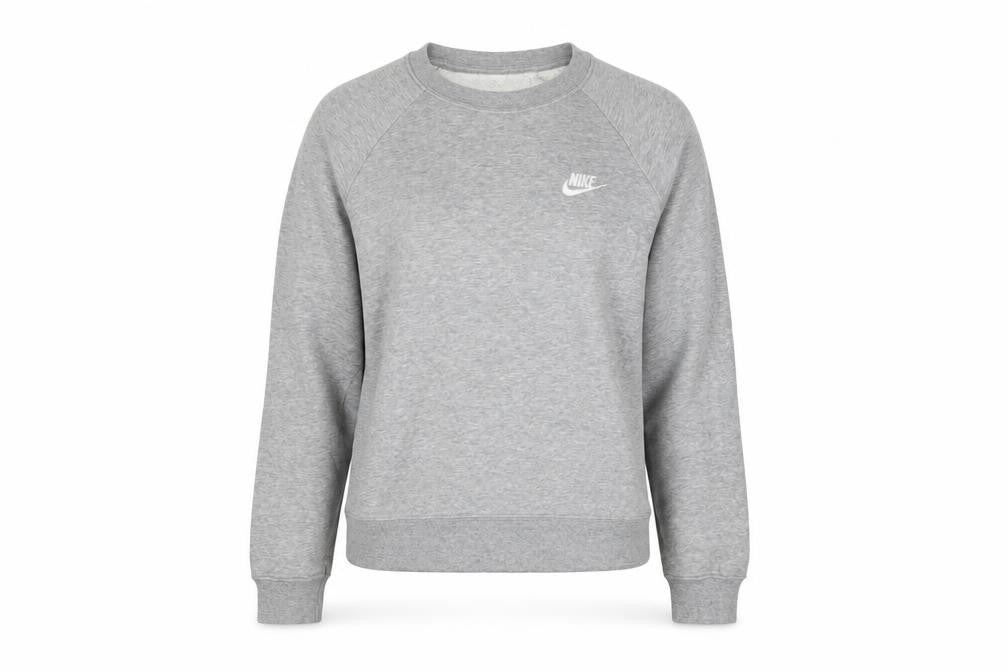 Nike Women Grey Crew Neck Sweatshirt Medium Cotton Blend