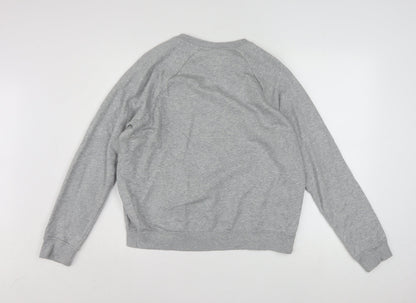 Nike Women Grey Crew Neck Sweatshirt Medium Cotton Blend
