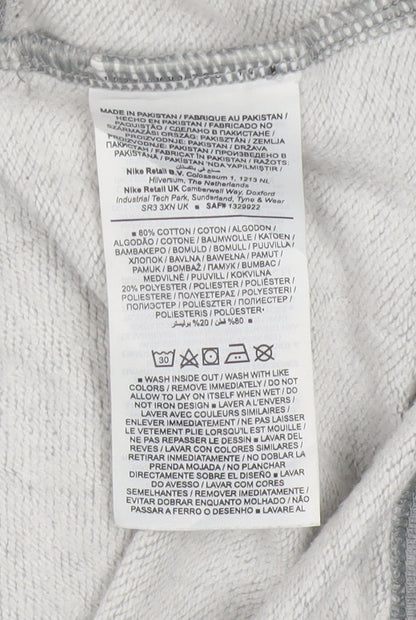 Nike Women Grey Crew Neck Sweatshirt Medium Cotton Blend