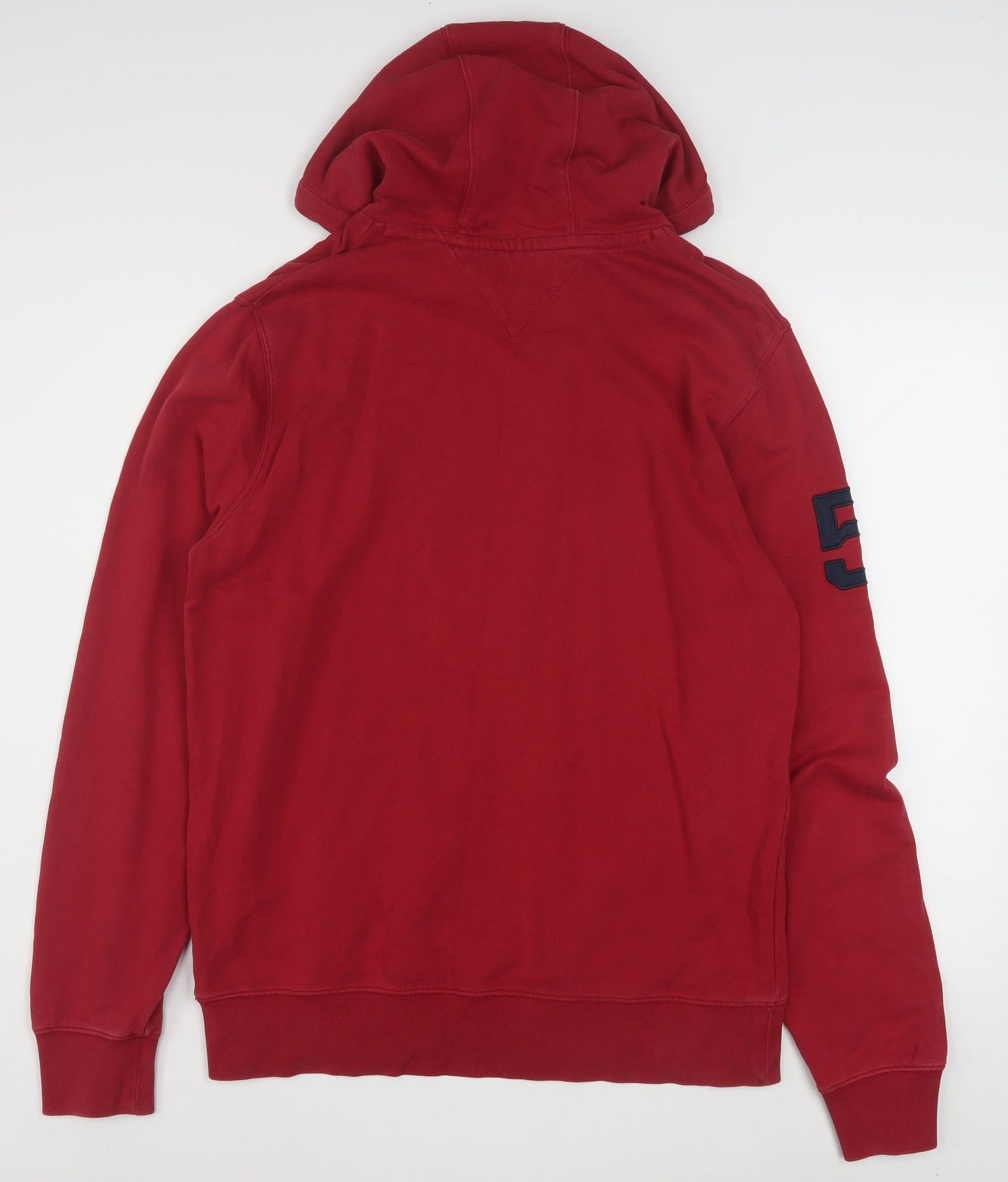 Tommy Hilfiger Men’s Red Pullover Hoodie L Vintage Fit Logo Graphic