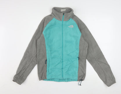 The North Face Womens Blue Grey Fleece Full Zip Jacket Size S