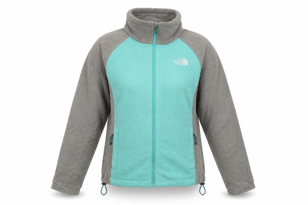 The North Face Womens Blue Grey Fleece Full Zip Jacket Size S