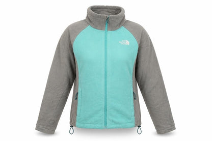 The North Face Womens Blue Grey Fleece Full Zip Jacket Size S