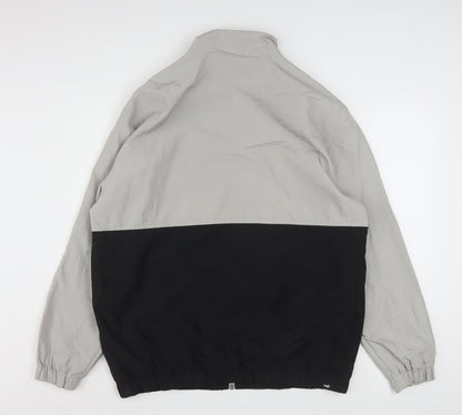 Puma Men's Grey and Black Windbreaker Jacket Size M