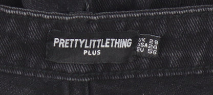 PrettyLittleThing Women’s Black Denim Shorts Size 28 Plus High Rise