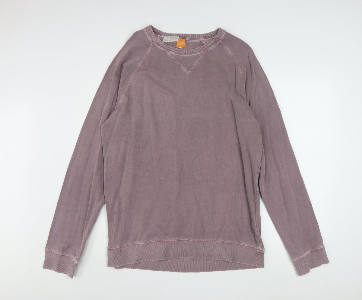 Hugo Boss Men's Purple 2XL Pullover Crew Neck Sweatshirt