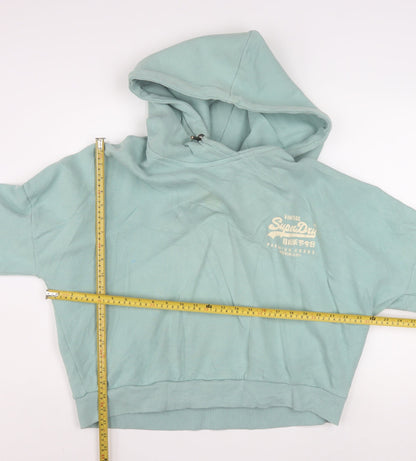 Superdry Women's Mint Green Pullover Hoodie Size 18 Graphic Print