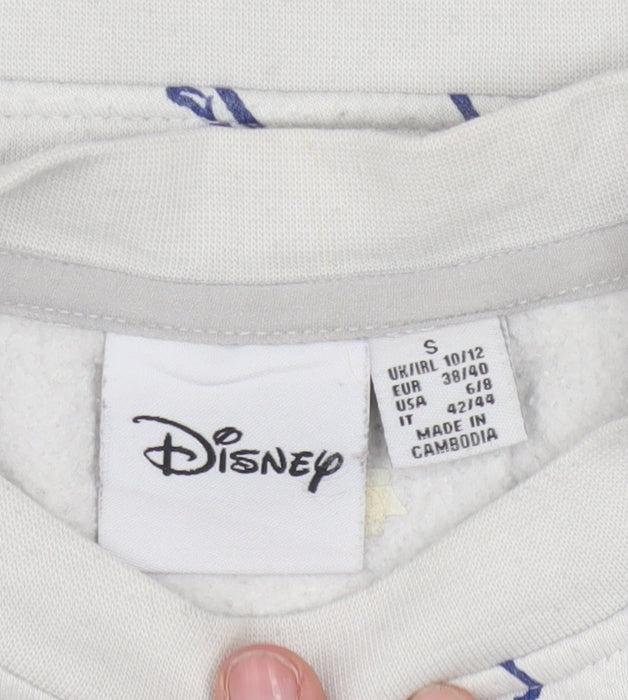 Disney Womens White Stitch Print Pullover Sweatshirt Size 10/12