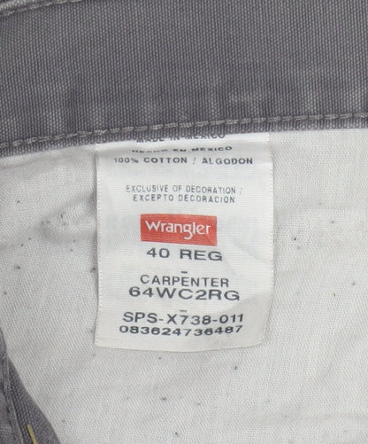 Wrangler Men's Grey Cargo Shorts Size 40 Regular Cotton Workwear
