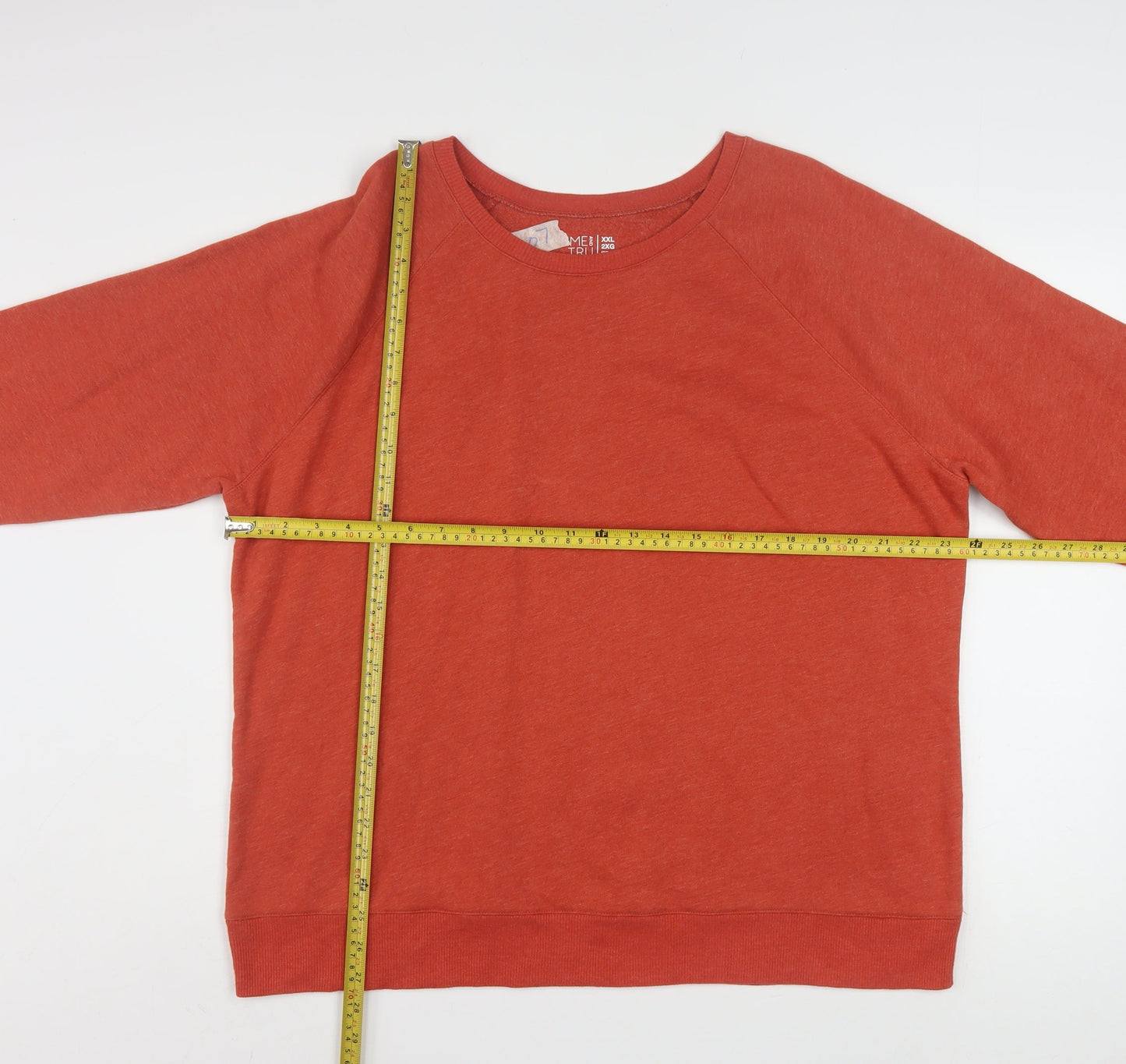 Time and Tru Women's Spiced Cider Orange Pullover Sweatshirt Size 20 XXL Cotton Blend