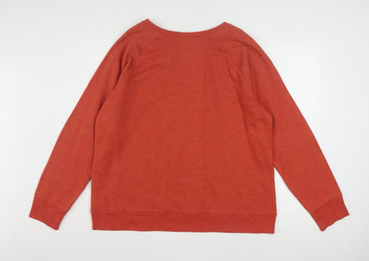 Time and Tru Women's Spiced Cider Orange Pullover Sweatshirt Size 20 XXL Cotton Blend