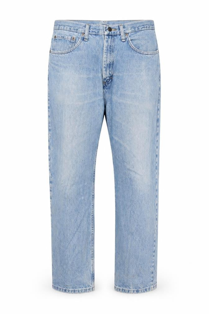 Wrangler Men's Blue Light Wash Straight Leg Denim Jeans 35x32 Regular Fit