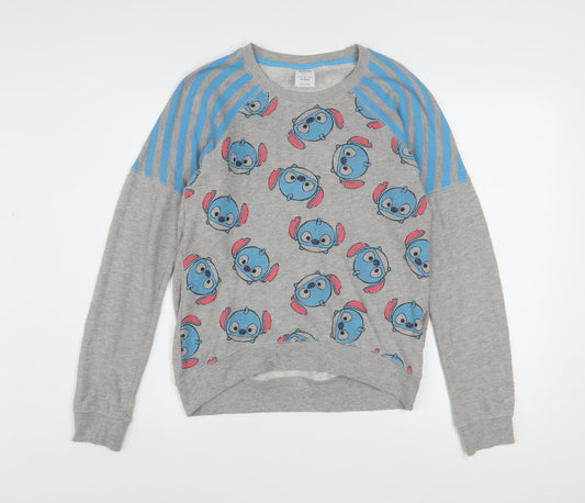 Disney Store Women’s Grey Stitch Pullover Sweatshirt XS Cotton Blend