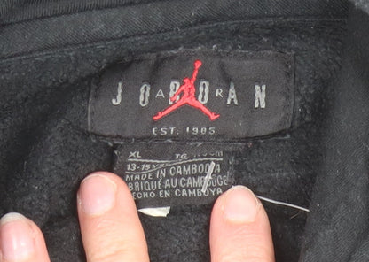 Jordan Boys Black Hoodie XL 13-15 Years Pullover Fleece Jumpman Logo