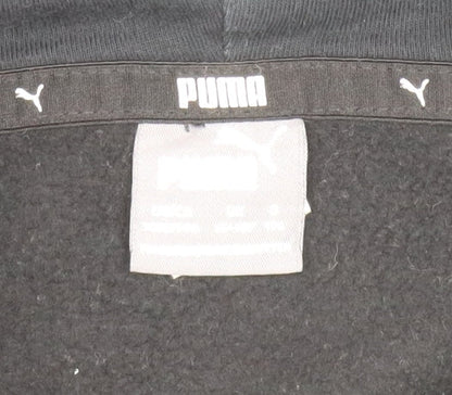Puma Boys Black Pullover Hoodie 12-13 Years Fleece Logo Sweatshirt