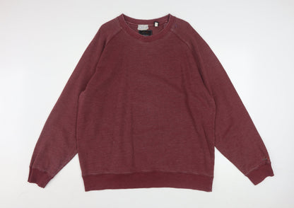 Greg Norman Men’s Red 2XL Cotton Blend Crew Neck Jumper