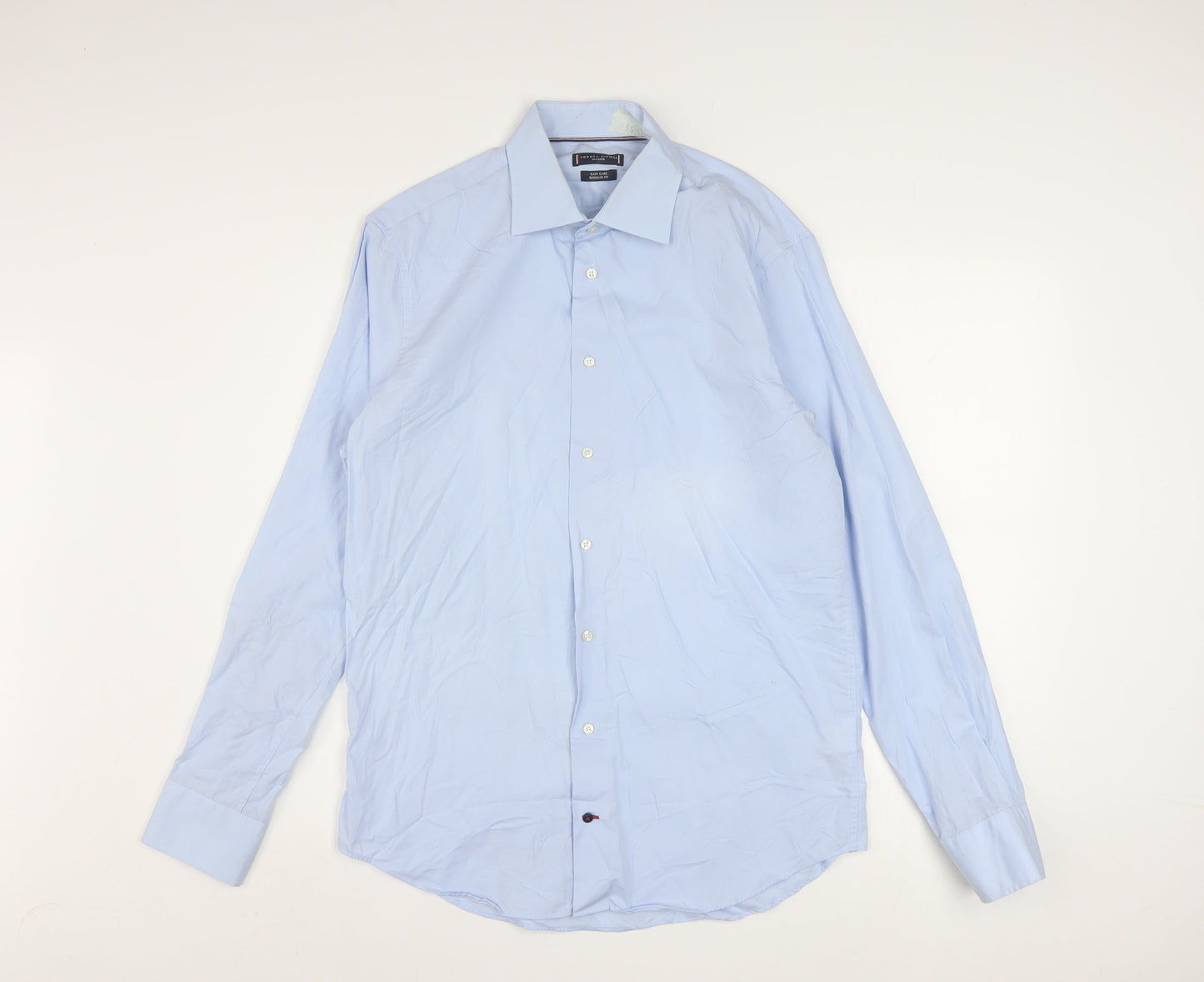 Tommy Hilfiger Men's Blue Regular Fit Long Sleeve Button-Up Shirt Size 15.75/40
