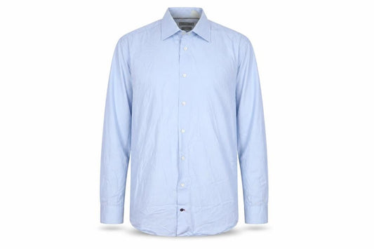 Tommy Hilfiger Men's Blue Regular Fit Long Sleeve Button-Up Shirt Size 15.75/40