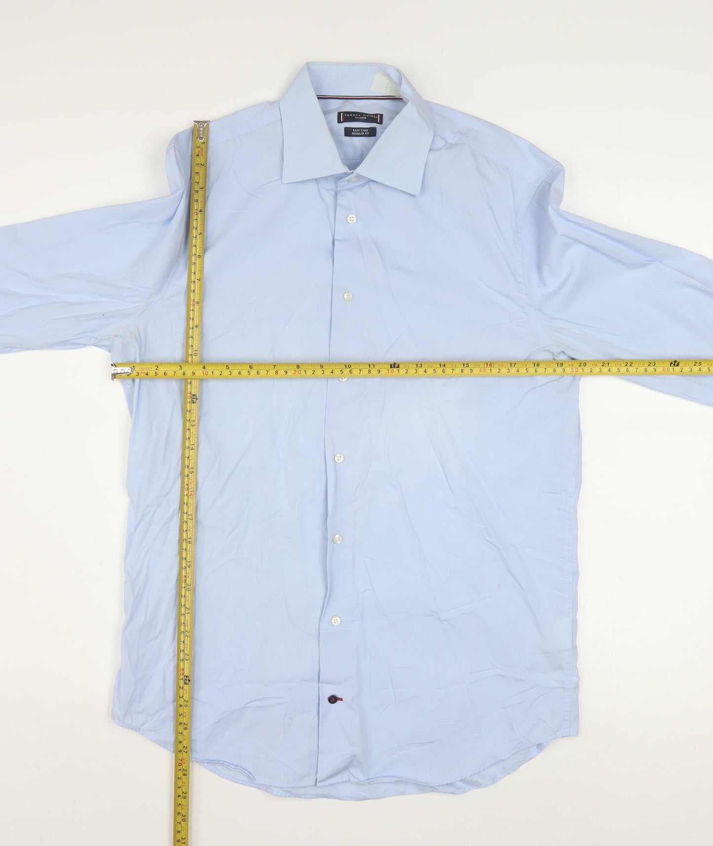 Tommy Hilfiger Men's Blue Regular Fit Long Sleeve Button-Up Shirt Size 15.75/40
