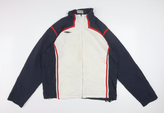 Umbro Men's Blue and White XL Sports Windbreaker Jacket