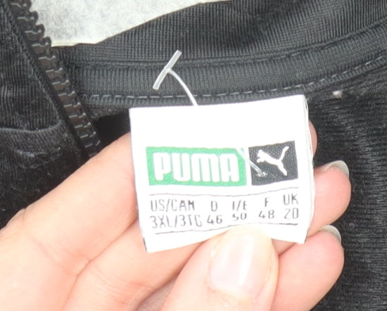 Puma Women's Black & Green 3XL 1/4 Zip Pullover Sweatshirt