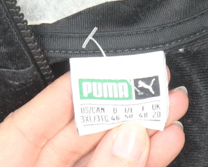 Puma Women's Black & Green 3XL 1/4 Zip Pullover Sweatshirt