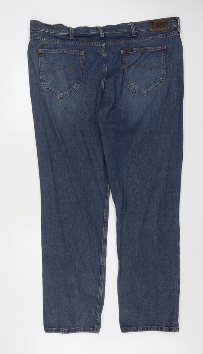 Lee Men's Blue Denim Straight Jeans 42x32 Big & Tall