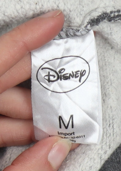 Disney Women Grey Mickey Mouse Pullover Hoodie Medium Cotton Blend