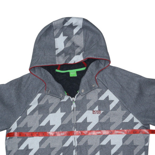 Hugo Boss Mens Grey XL Full Zip Hoodie with Logo