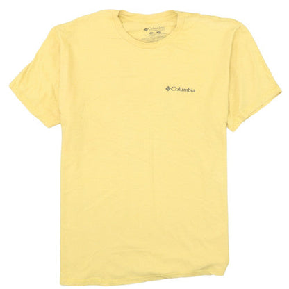 Columbia Men's Yellow Graphic Print Crew Neck Cotton T-Shirt XL