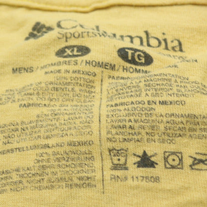 Columbia Men's Yellow Graphic Print Crew Neck Cotton T-Shirt XL