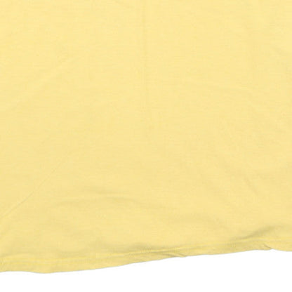 Columbia Men's Yellow Graphic Print Crew Neck Cotton T-Shirt XL