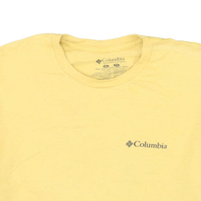 Columbia Men's Yellow Graphic Print Crew Neck Cotton T-Shirt XL