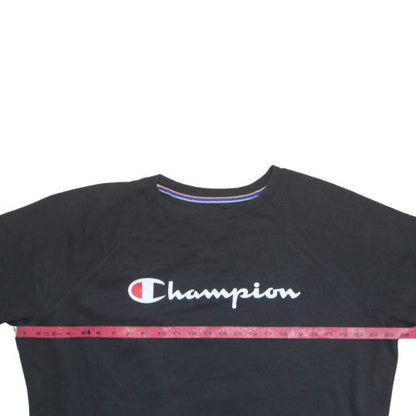 Champion Mens Black 3XL Pullover Sweatshirt Crew Neck Fleece