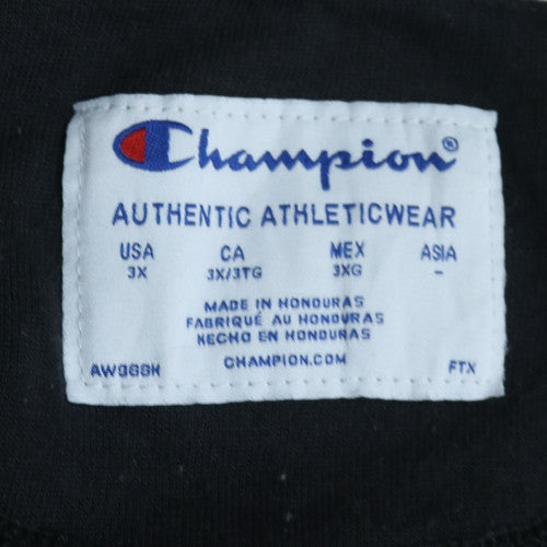 Champion Mens Black 3XL Pullover Sweatshirt Crew Neck Fleece