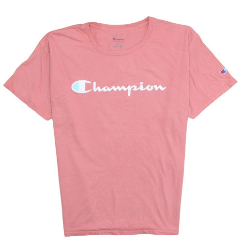 Champion Men's Pink XL Crew Neck Logo T-Shirt